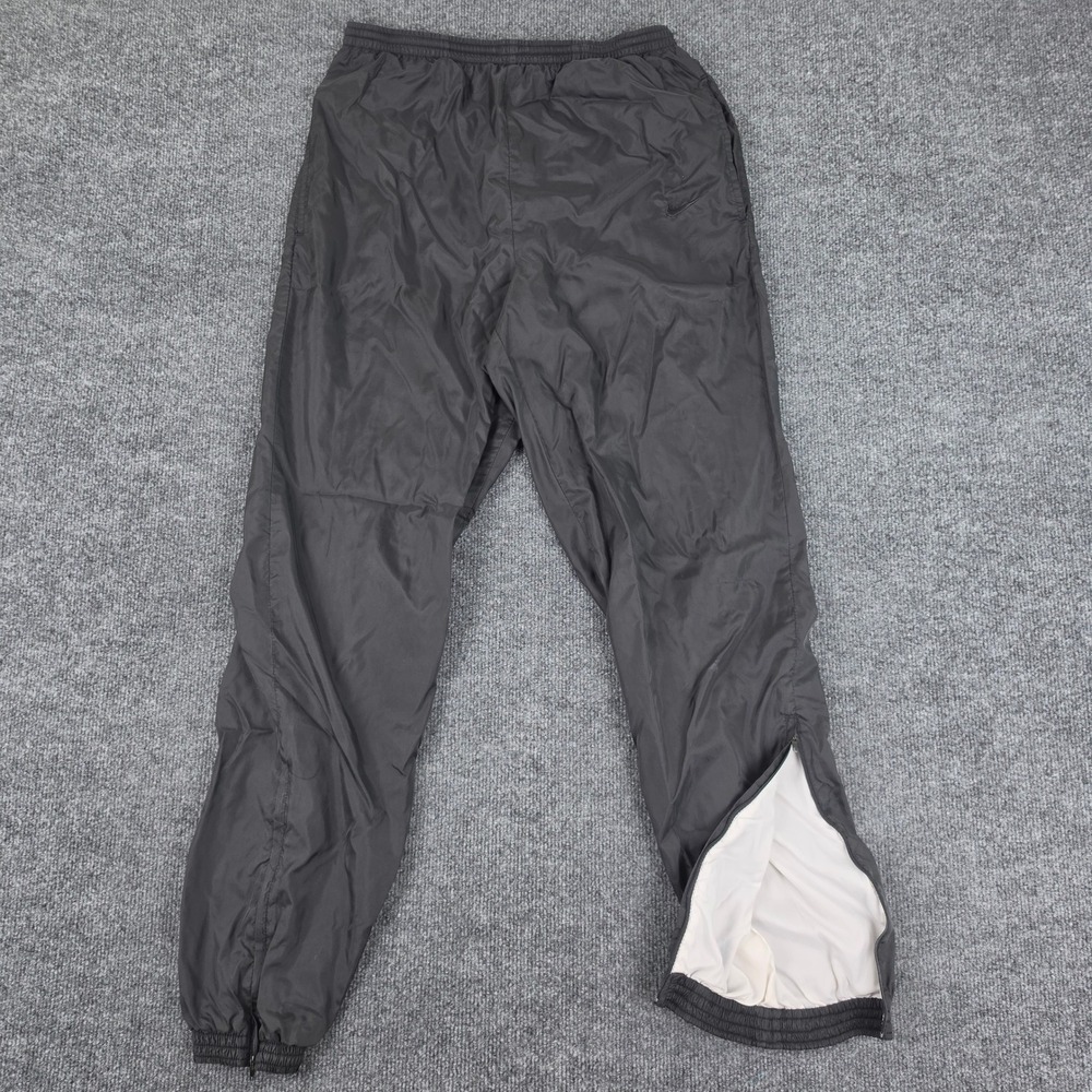 Nike Vintage 90s Windbreaker Track Pants Men's S Black Swoosh Lined Nylon Y2K